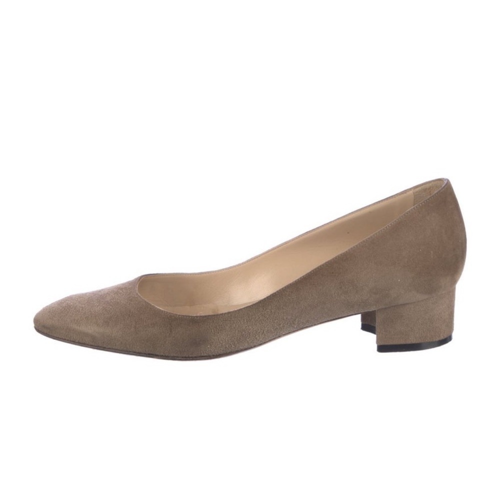 MANOLO BLAHNIK block heel suede pumps size 36.5 6.5
